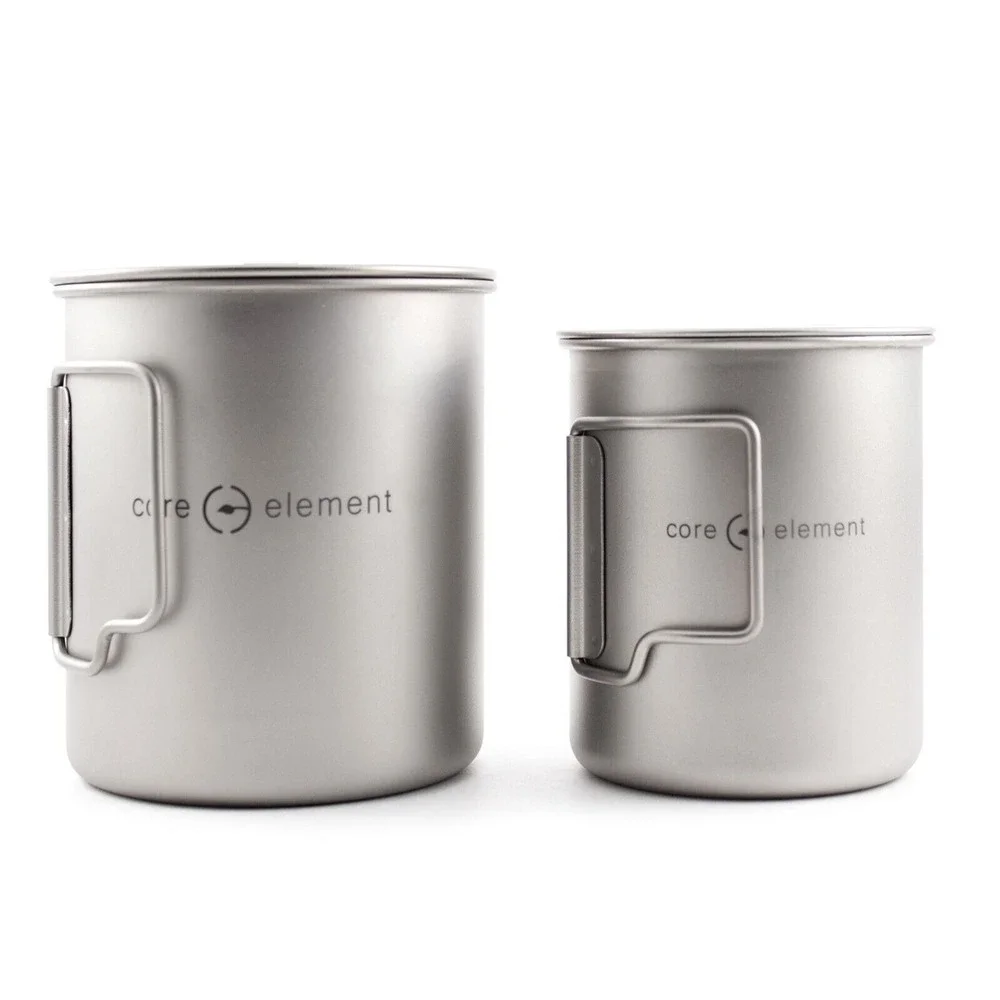 2-PACK 100% Titanium Cookware Set Mug 15oz 450ml + 25oz 750ml Cup Mug Ultralight